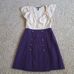 Cream and purple BCBG dress